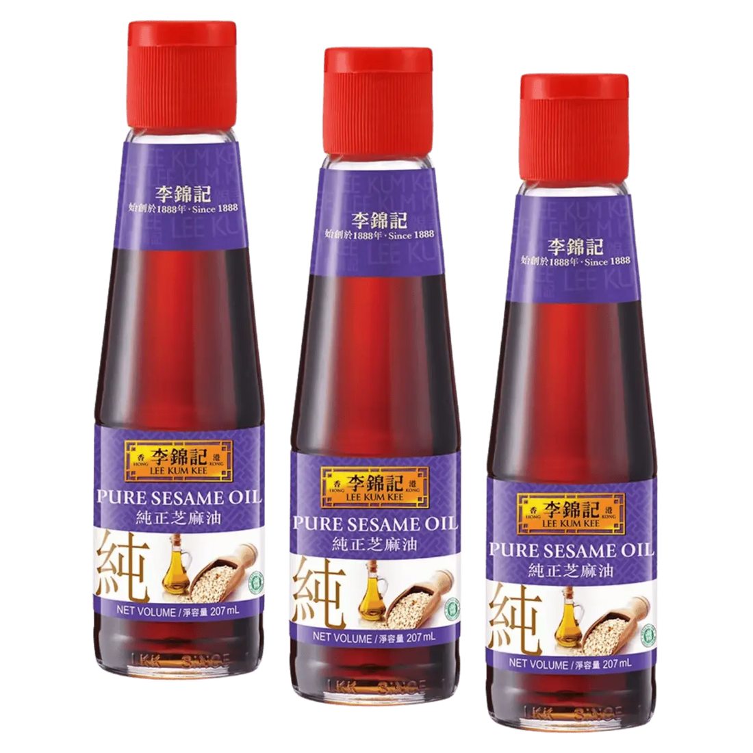 Kjøp Lee Kum Kee 100% Pure Sesame Oil, Kartong 12x207ml på nett - Fodda.no Asiatiske nettbutikk
