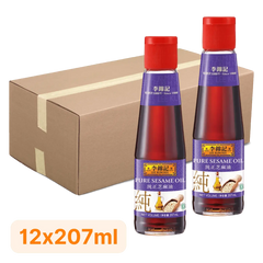 Kjøp Lee Kum Kee 100% Pure Sesame Oil, Kartong 12x207ml på nett - Fodda.no Asiatiske nettbutikk