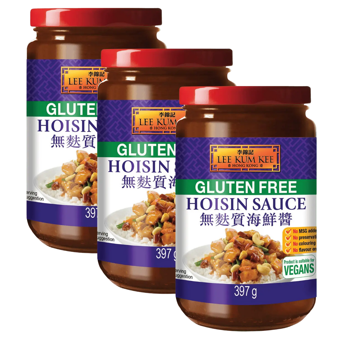 Kjøp Lee Kum Kee Hoisin Sauce (Gluten-Free), 3x397g på nett - Fodda.no Asiatiske nettbutikk