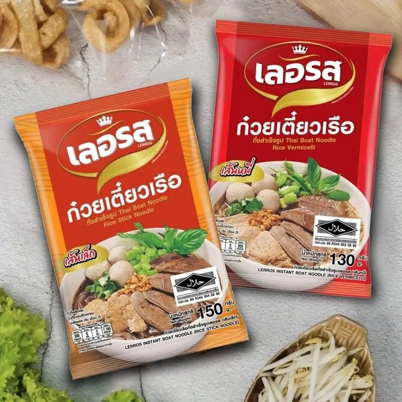 Kjøp Lerros Thai Boat Instant Noodle Rice Vermicelli, 130g på nett - Fodda.no Asiatiske nettbutikk