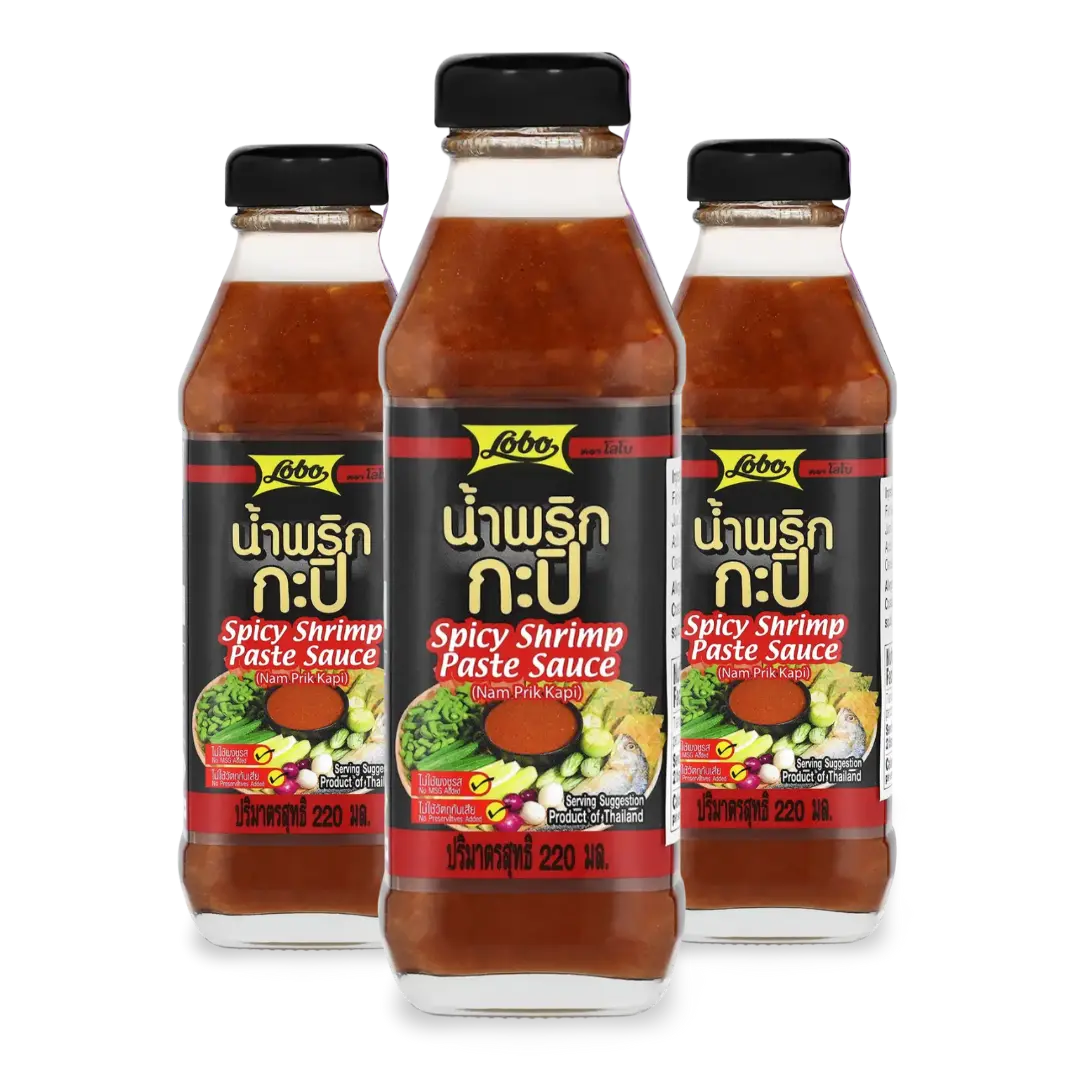 Kjøp Lobo Spicy Shrimp Paste Sauce (Nam Prik Kapi), 3x220ml på nett - Fodda.no Asiatiske nettbutikk