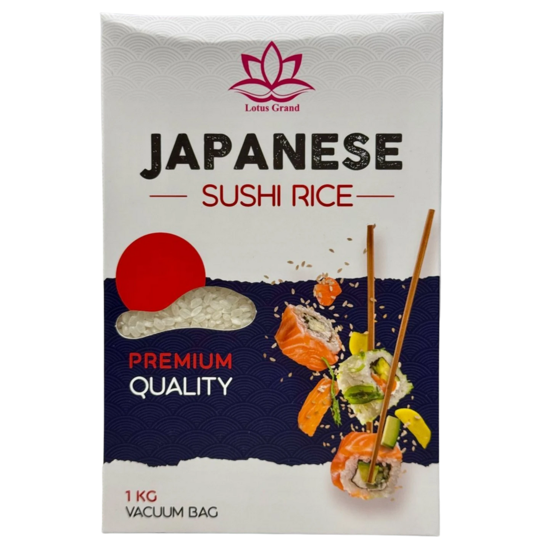 Kjøp Lotus Grand Japanese Premium Sushi Rice, 1kg på nett - Fodda.no Asiatiske nettbutikk