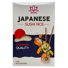 Kjøp Lotus Grand Japanese Premium Sushi Rice, 1kg på nett - Fodda.no Asiatiske nettbutikk