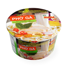 Kjøp MAMA Pho Ga Rice Noodles with Artificial Chicken Flavour Bowl, 65g på nett - Fodda.no Asiatiske nettbutikk