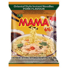 Kjøp MAMA Pork Flavour Instant Noodles, 60g på nett - Fodda.no Asiatiske nettbutikk