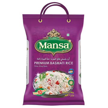 Kjøp MANSA Preamium Steam Basmati Rice (Extra Long Grain), 5kg på nett - Fodda.no Asiatiske nettbutikk