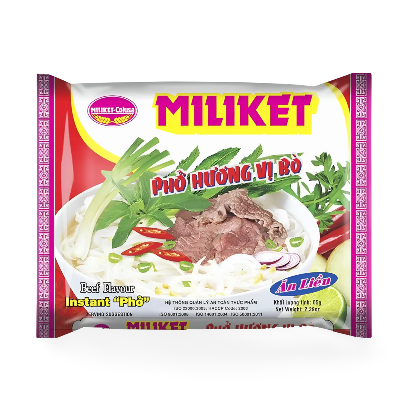 Kjøp MILIKET Beef Flavor Instant Pho, 65g på nett - Fodda.no Asiatiske nettbutikk