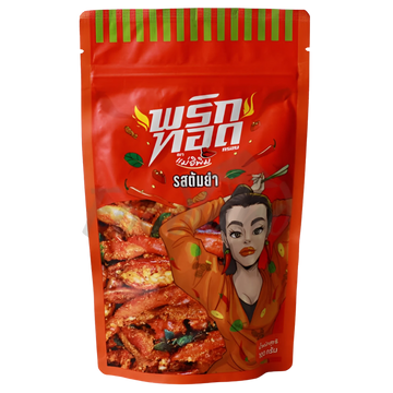 Kjøp Mae E-Pim Crispy Chili Tom Yum Flavour with Pork Crackling, 100g på nett - Fodda.no Asiatiske nettbutikk