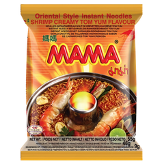 Kjøp Mama Instant Noodle Shrimp Creamy Tom-Yum flavour, 55g på nett - Fodda.no Asiatiske nettbutikk