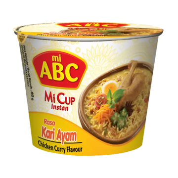 Kjøp Mi ABC Rasa Kari Ayam Instant Noodles Cup (Chicken Curry Flavour), 60g på nett - Fodda.no Asiatiske nettbutikk