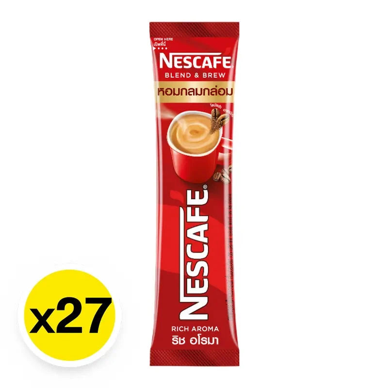 Kjøp Nescafe Blend & Brew Instant Coffee Rich Aroma 27-sachets, 459g på nett - Fodda.no Asiatiske nettbutikk