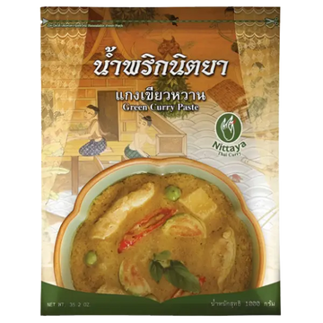 Kjøp Nittaya Thai Green Curry Paste, 1kg på nett - Fodda.no Asiatiske nettbutikk