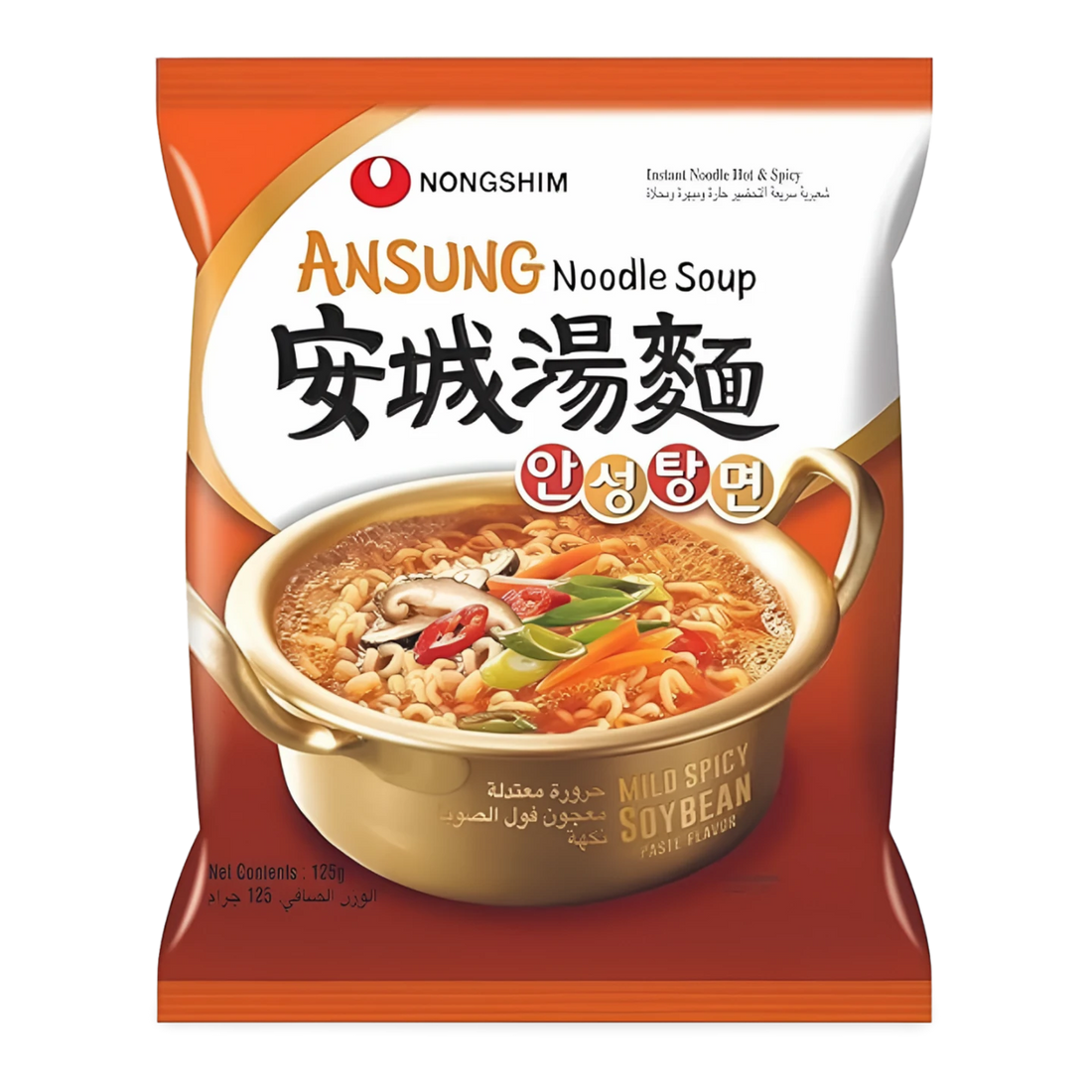 Kjøp Nongshim Ansung Noodles Mild Spicy Soybean Paste Flavour, 125g på nett - Fodda.no Asiatiske nettbutikk