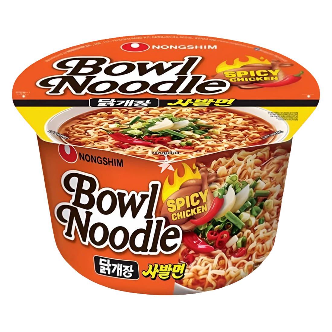 Kjøp Nongshim Bowl Noodle Hot & Spicy Chicken, 75g på nett - Fodda.no Asiatiske nettbutikk