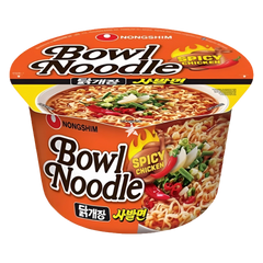 Kjøp Nongshim Bowl Noodle Hot & Spicy Chicken, 75g på nett - Fodda.no Asiatiske nettbutikk