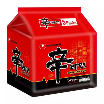 Kjøp Nongshim Instant Nudler Shin Ramyun Multipack, 600g (5x120g) på nett - Fodda.no Asiatiske nettbutikk