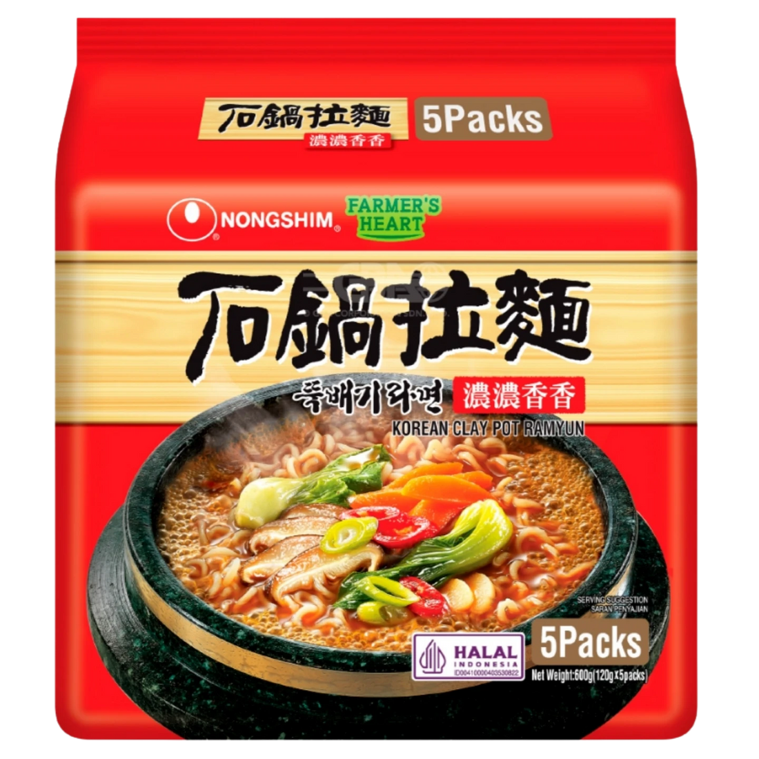 Kjøp Nongshim Korean Clay Pot Ramyun, 5x120g på nett - Fodda.no Asiatiske nettbutikk