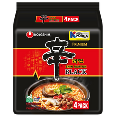 Kjøp Nongshim Shin Black Premium Ramyun Multipack, 4x130g på nett - Fodda.no Asiatiske nettbutikk