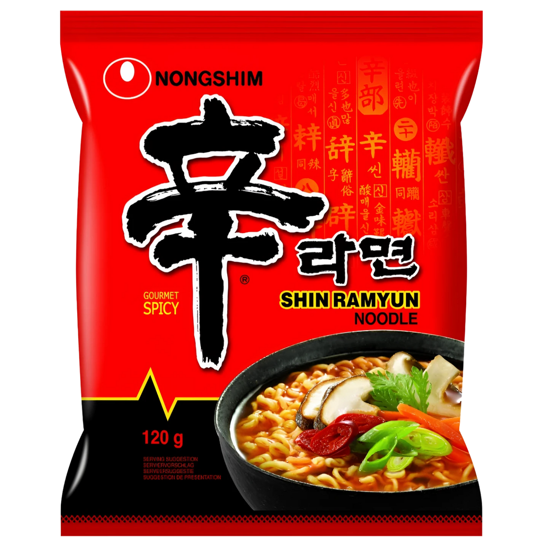 Kjøp Nongshim Shin Ramyun Instant Noodle, 120g på nett - Fodda.no Asiatiske nettbutikk