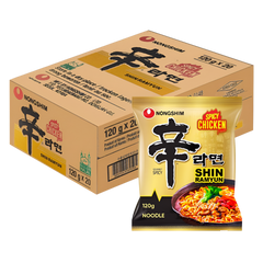 Kjøp Nongshim Shin Ramyun Spicy Chicken Flavour, 20x120g på nett - Fodda.no Asiatiske nettbutikk