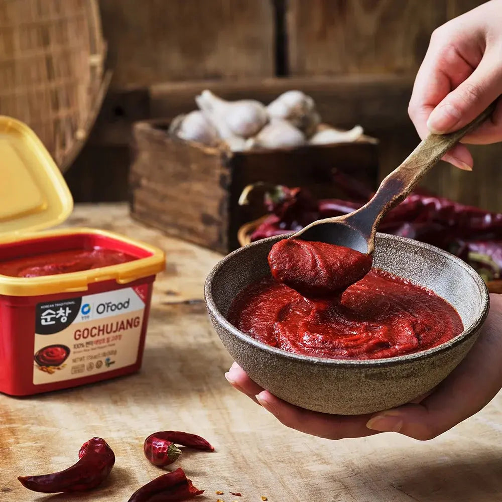 Kjøp O'Food Koreansk Gochujang Brown Rice Red Pepper Paste, 2x500g på nett - Fodda.no Asiatiske nettbutikk