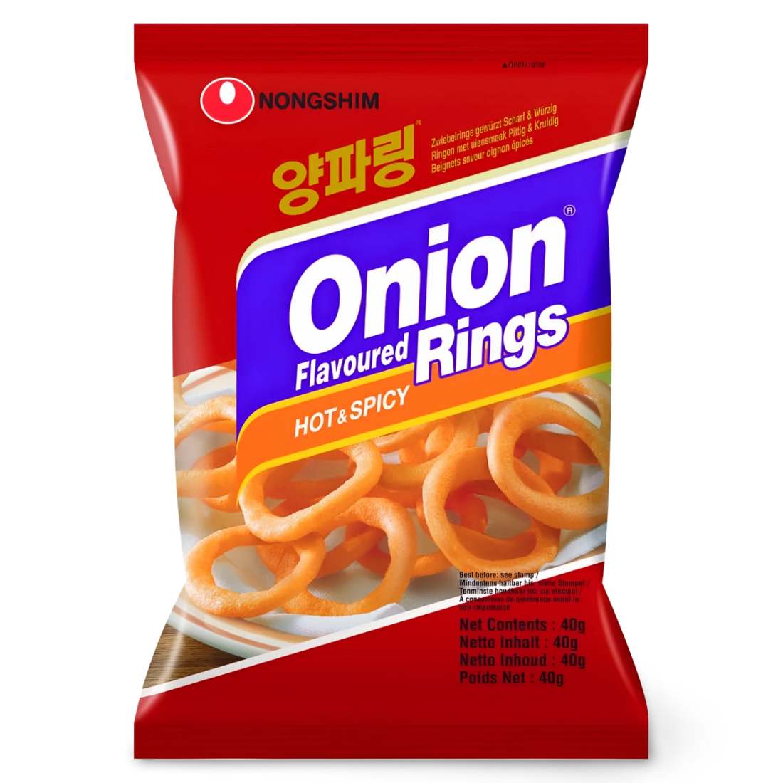 Kjøp Onion Rings Spicy Flavored - Nongshim, 40g på nett - Fodda.no Asiatiske nettbutikk