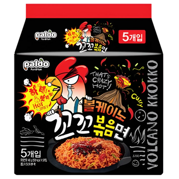 Kjøp Paldo Volcano Chicken Noodle Extreme Spicy!, 4x140g (560g) på nett - Fodda.no Asiatiske nettbutikk