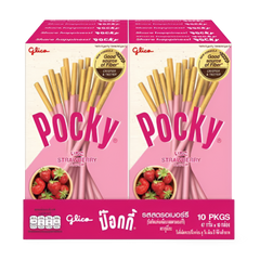 Kjøp Pocky Strawberry Flavour Biscuit Sticks, 10x43g på nett - Fodda.no Asiatiske nettbutikk