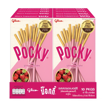 Kjøp Pocky Strawberry Flavour Biscuit Sticks, 10x43g på nett - Fodda.no Asiatiske nettbutikk