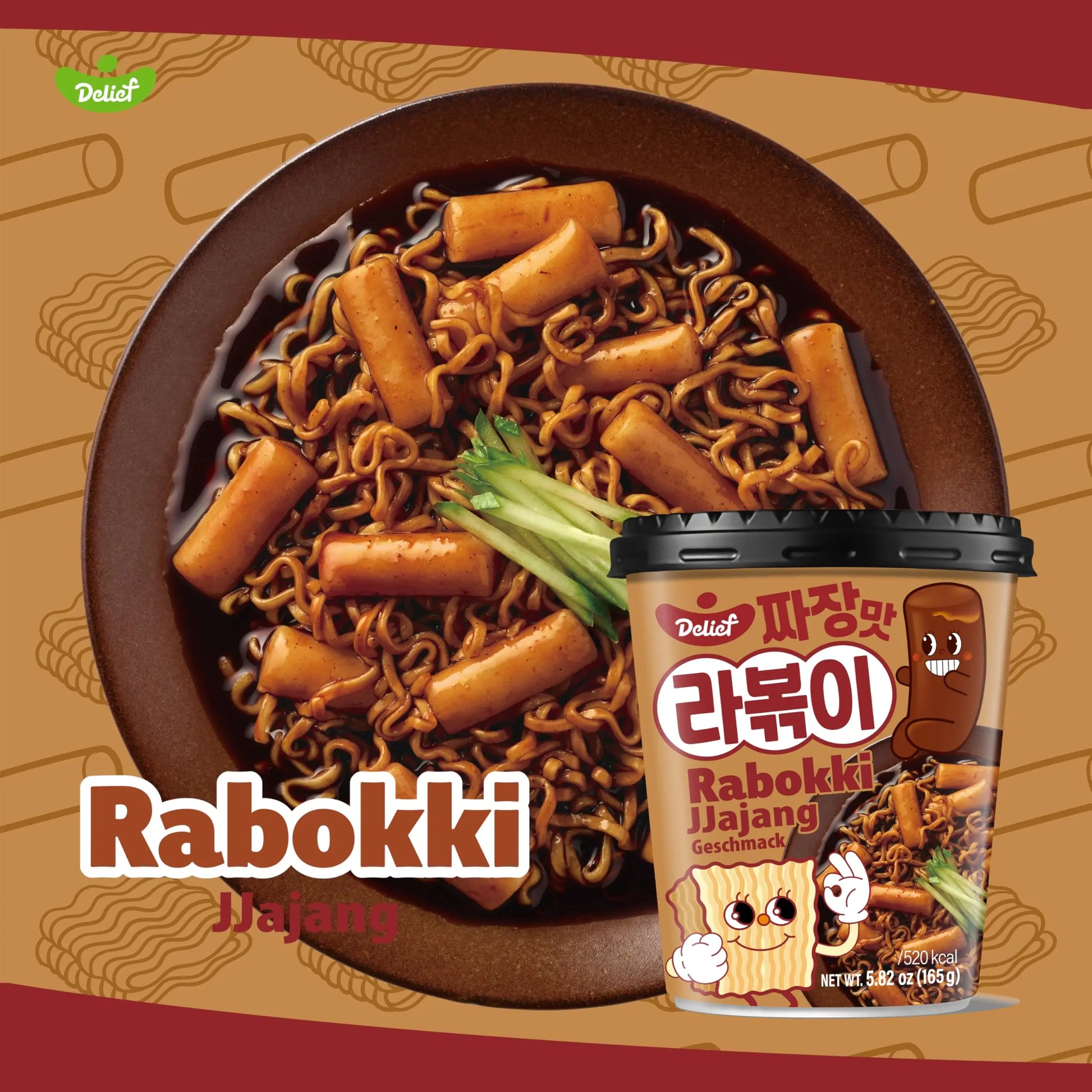 Kjøp Rabokki Jjajang Flavour Cup - Delief, 165g på nett - Fodda.no Asiatiske nettbutikk