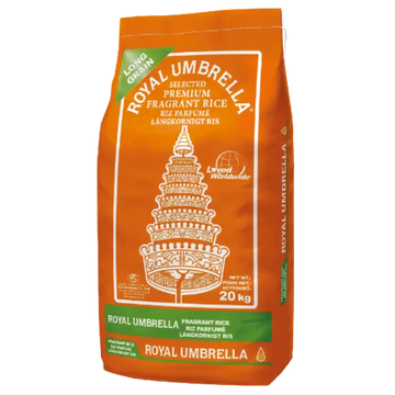 Kjøp Royal Umbrella Selected Premium Fragrant Rice (Long Grain), 20kg på nett - Fodda.no Asiatiske nettbutikk