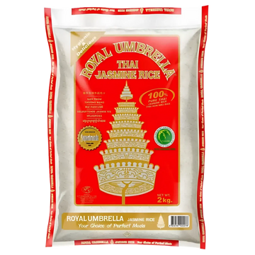 Kjøp Royal Umbrella Thai Jasmine Rice, 2kg på nett - Fodda.no Asiatiske nettbutikk