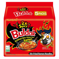 Kjøp Samyang Buldak 2x Spicy Hot Chicken Ramen Noodles Multipack, 5x140g (700g) på nett - Fodda.no Asiatiske nettbutikk