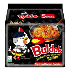 Kjøp Samyang Buldak Hot Spicy Chicken Ramen, 5x140g (700g) på nett - Fodda.no Asiatiske nettbutikk