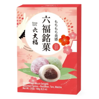 Kjøp Six Fortune Mochi Delights Assorted Flavours (Red Bean, Matcha, Taro), 180g på nett - Fodda.no Asiatiske nettbutikk
