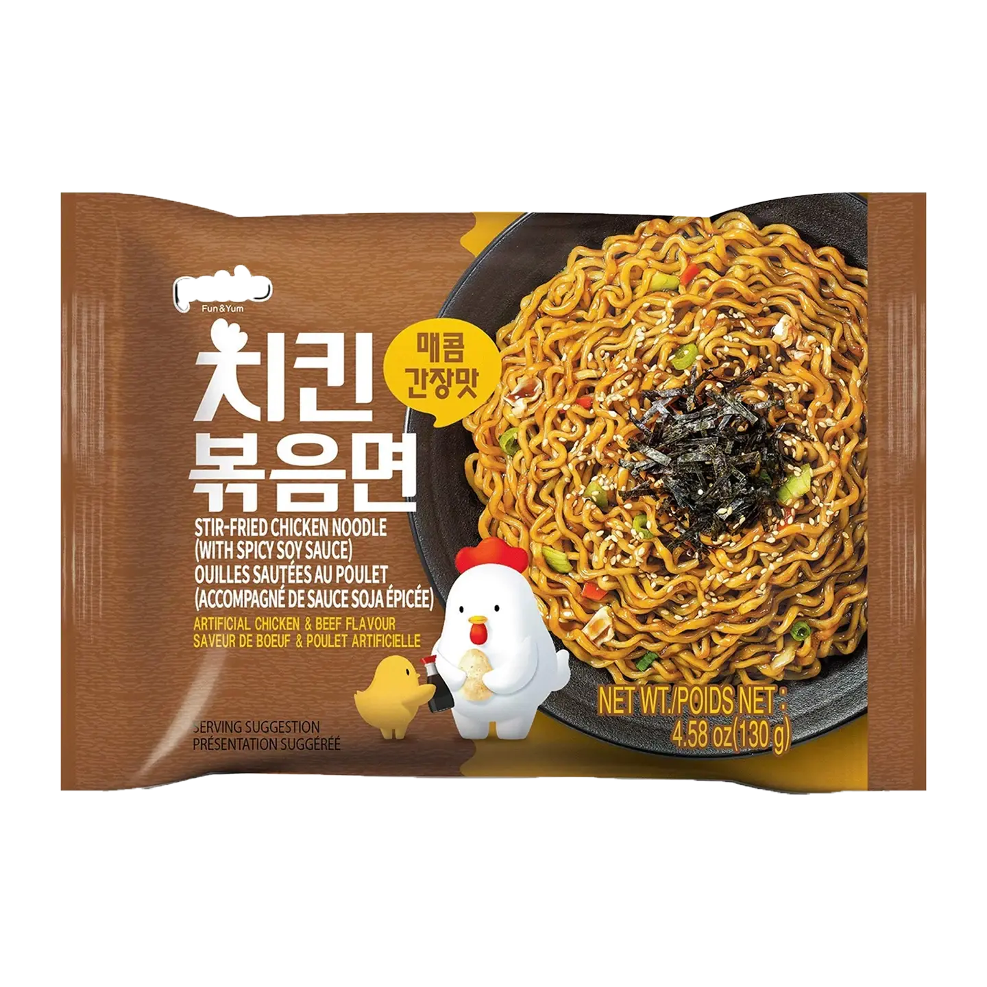 Kjøp Stir-Fried Chicken Noodle (With Spicy Soy Sauce) - Paldo, 4x130g på nett - Fodda.no Asiatiske nettbutikk