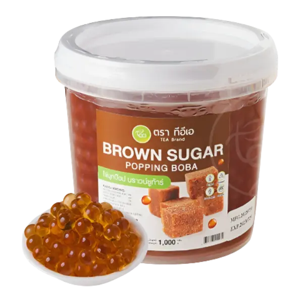 Kjøp T.E.A. Brown Sugar Popping Boba, 1kg på nett - Fodda.no Asiatiske nettbutikk