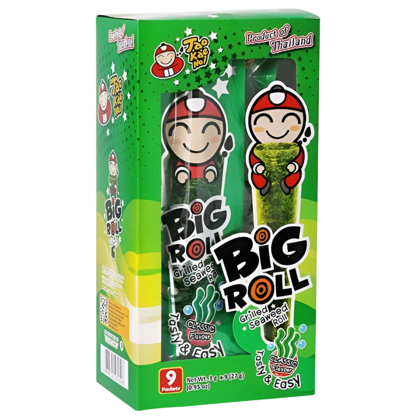 Kjøp Tao Kae Noi Big Roll Grilled Seaweed Roll - Classic Flavour, 9x3g (27g) på nett - Fodda.no Asiatiske nettbutikk