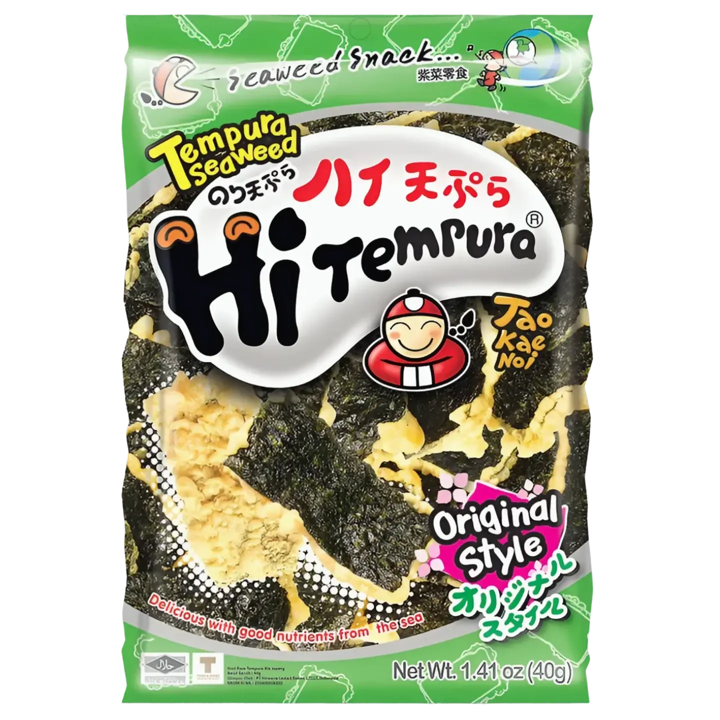 Kjøp Tao Kae Noi Tempura Seaweed Original Flavor, 6x40g på nett - Fodda.no Asiatiske nettbutikk