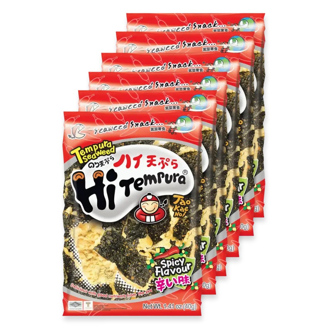 Kjøp Tao Kae Noi Tempura Seaweed Spicy Flavor, 6x40g på nett - Fodda.no Asiatiske nettbutikk