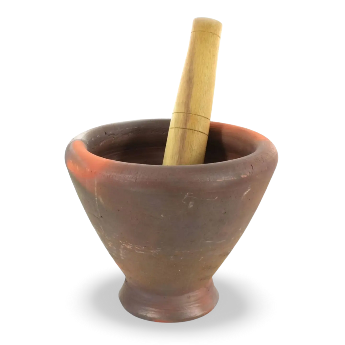 Kjøp Thai Earthen Mortar & Wooden Pestle Medium, 28cm på nett - Fodda.no Asiatiske nettbutikk