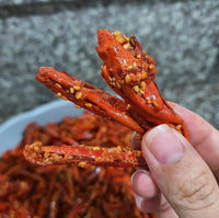Kjøp Thai Fried Crispy Chili Snacks Original Flavour (Not Spicy) - Mae E Pim, 100g på nett - Fodda.no Asiatiske nettbutikk