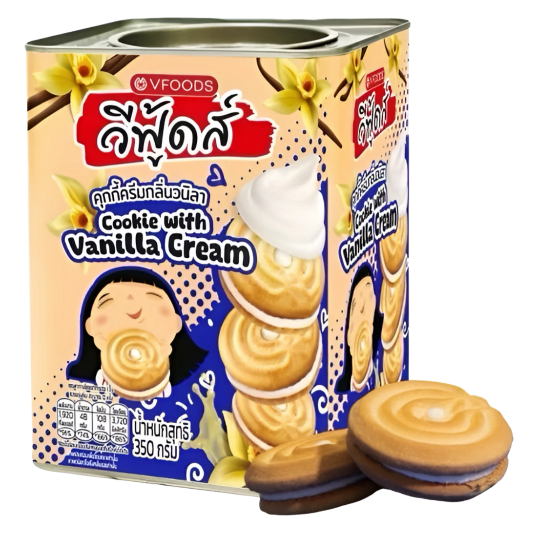 Kjøp VFood Cookie with Vanilla Cream, 350g på nett - Fodda.no Asiatiske nettbutikk