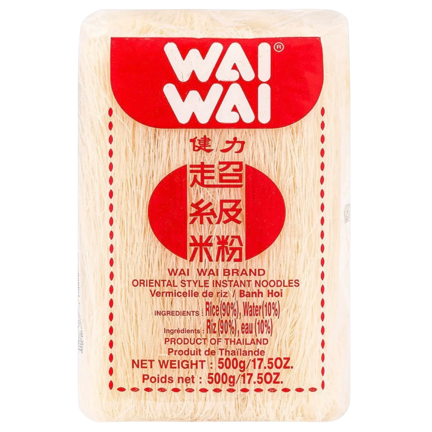 Kjøp WaiWai Oriental Style Instant Vermicelli Risnudler, 500g på nett - Fodda.no Asiatiske nettbutikk