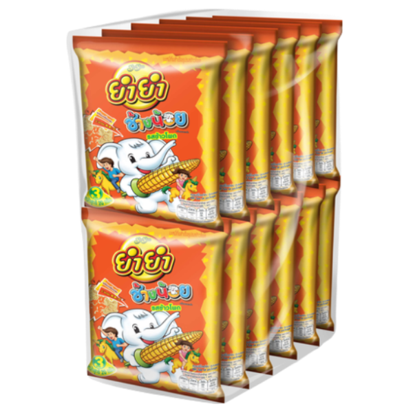 Kjøp YumYum Changnoi Corn Flavour Noodle Snack, 12x20g (240g) på nett - Fodda.no Asiatiske nettbutikk