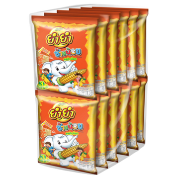 Kjøp YumYum Changnoi Corn Flavour Noodle Snack, 12x20g (240g) på nett - Fodda.no Asiatiske nettbutikk