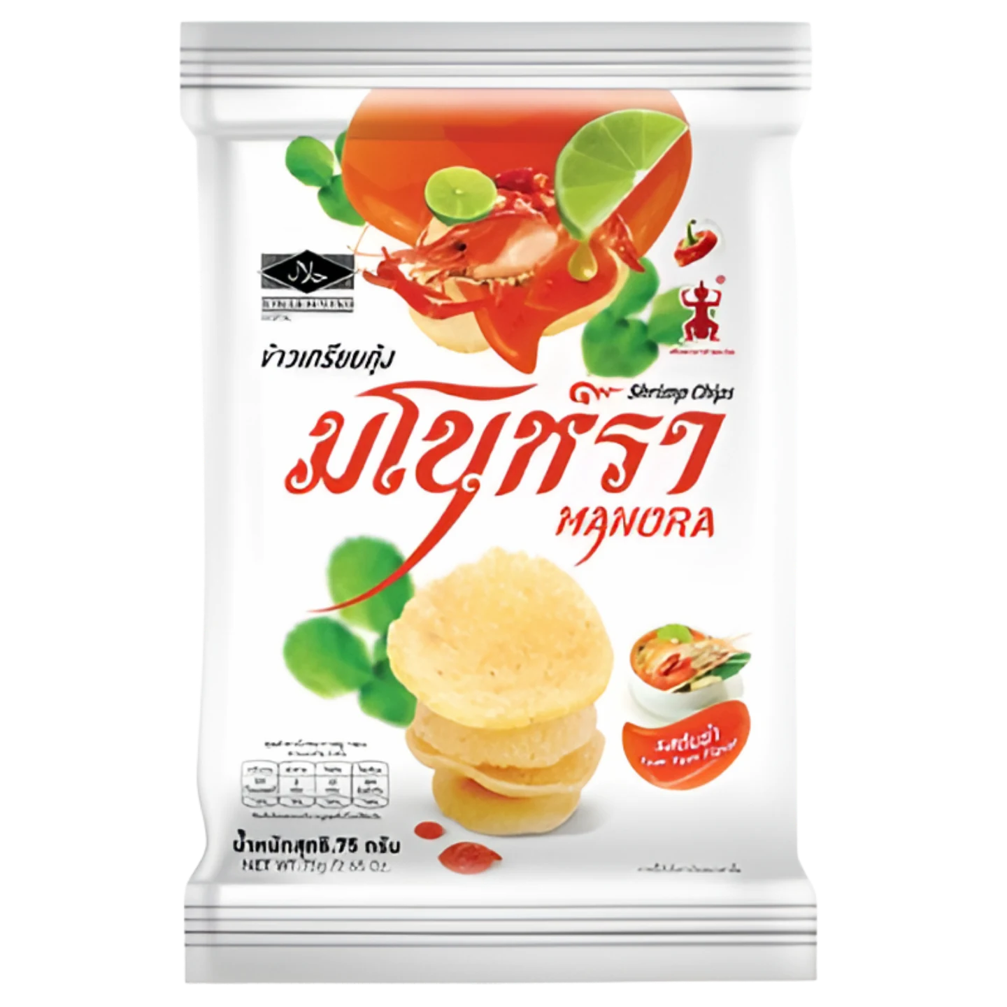 Kjøp Shrimp Chips Tom Yum Flavour - Manora, 75g - Fodda.no Asiatisk Nettbutikk - Rask levering i hele Norge