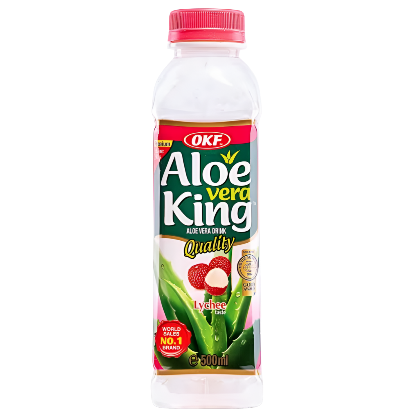 Kjøp OKF Premium Aloe Vera Drink Lychee Taste, 500ml på nett - Fodda.no Asiatisk Nettbutikk - Rask levering i hele Norge