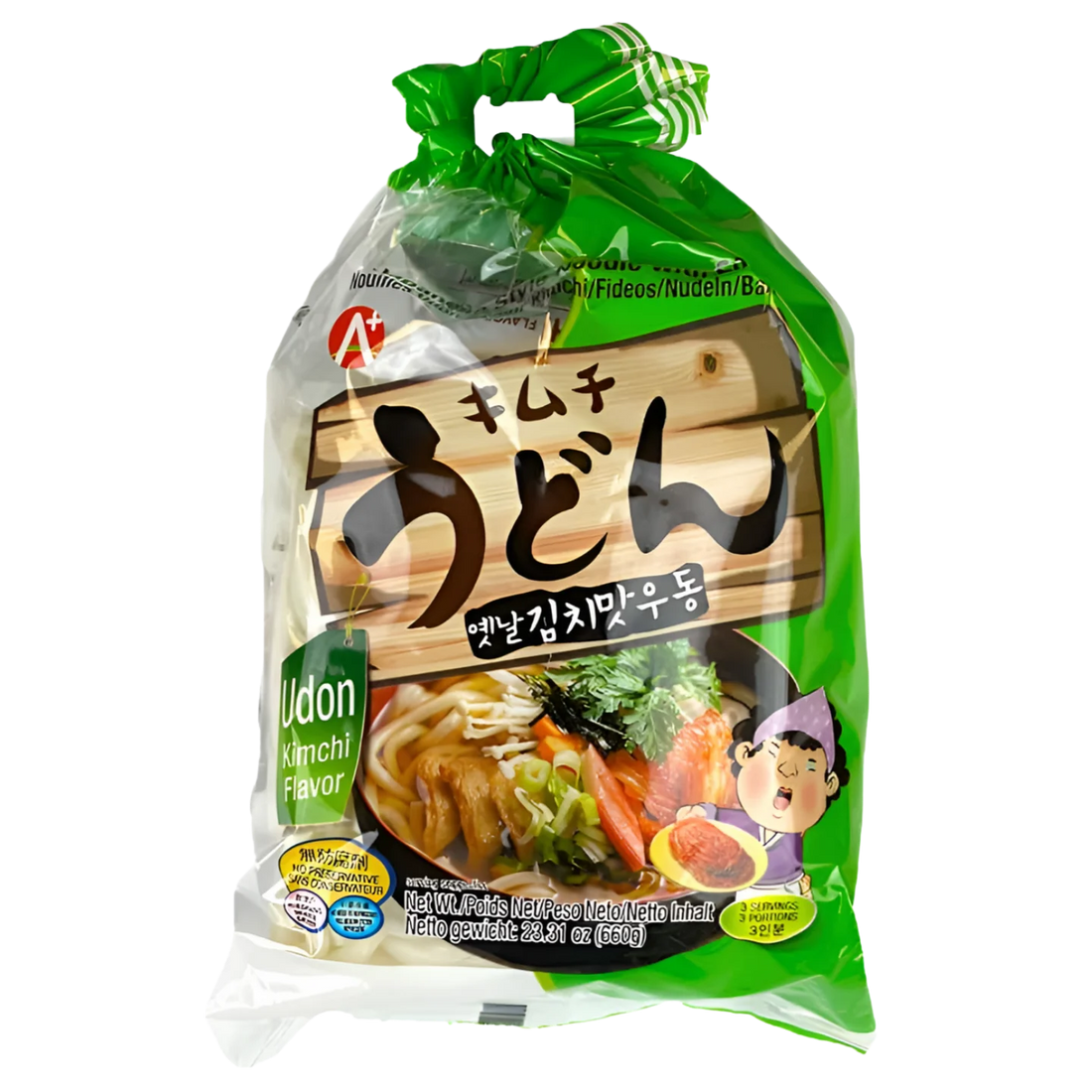 Kjøp Udon Japanese Style Noodle with Soup Kimchi Flavour (3 Servings) - A+ HoSan, 660g - Fodda.no Asiatisk Nettbutikk - Rask levering i hele Norge