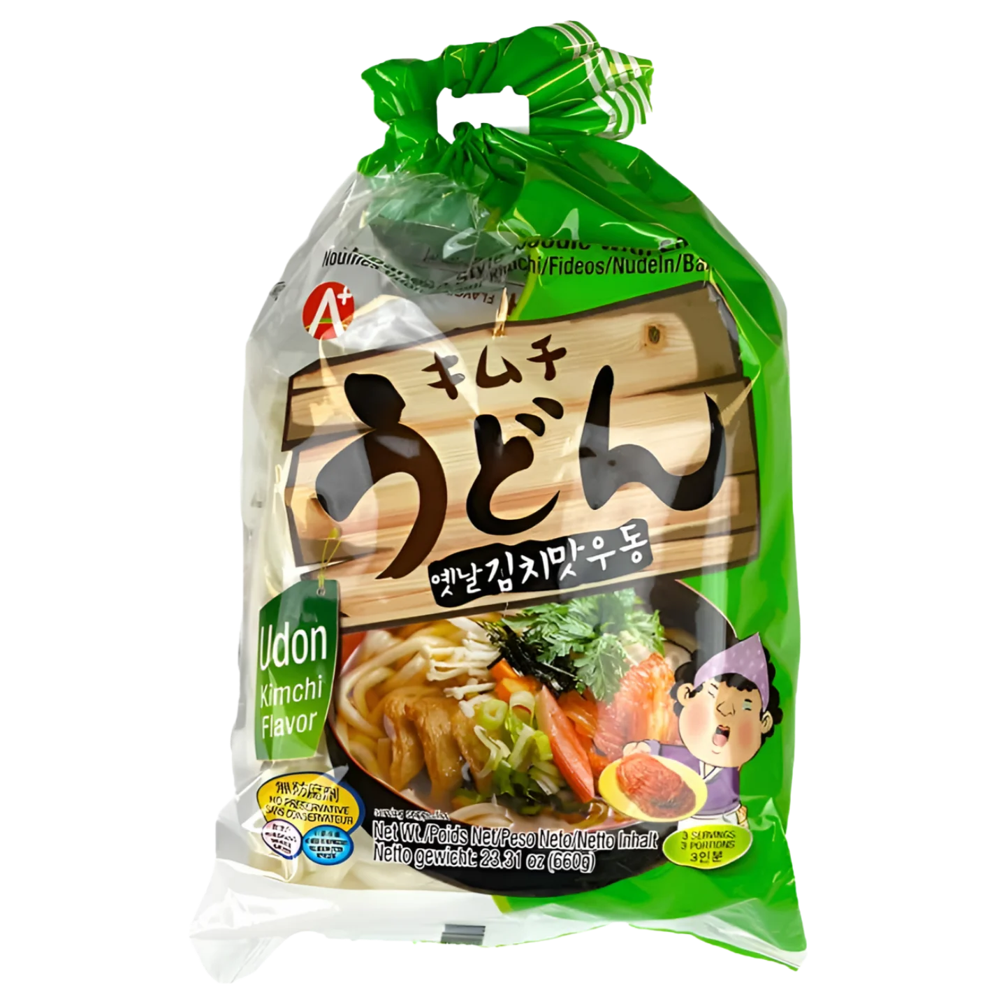 Kjøp Udon Japanese Style Noodle with Soup Kimchi Flavour (3 Servings) - A+ HoSan, 660g - Fodda.no Asiatisk Nettbutikk - Rask levering i hele Norge